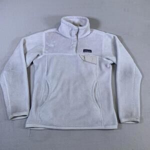Patagonia Re-Tool Snap-T Jacket Womens XS White Fleece Pullover Polartec U60‎